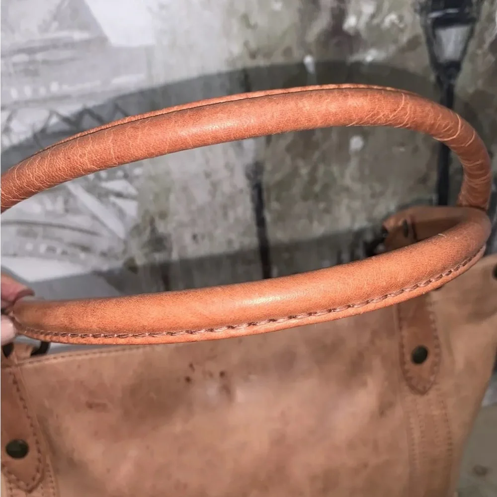 🤍🌷🤍FRYE MELISSA DISTRESSED LEATHER SHOULDER BAG Dusty Rose $388 - Picture 9 of 12